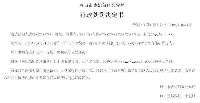 唐山某KTV被责令停业！不朽情缘登录入口突发！(图3)